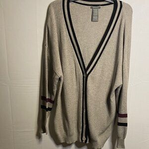 Matty M grey Cardigan with Black Details
